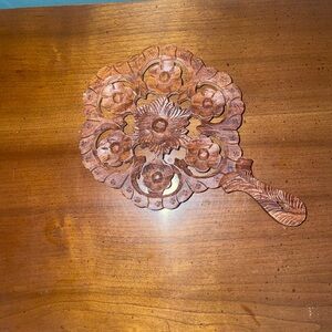 Vintage Carved Wooden Trivet